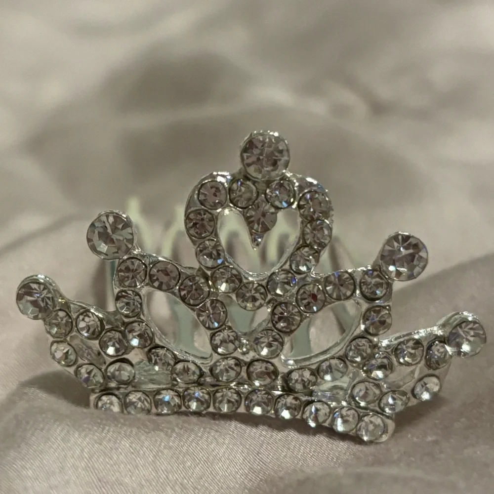 Mini Rhinestone Tiara Hair Comb | Flower Girl Hear Comb Tiara NWT